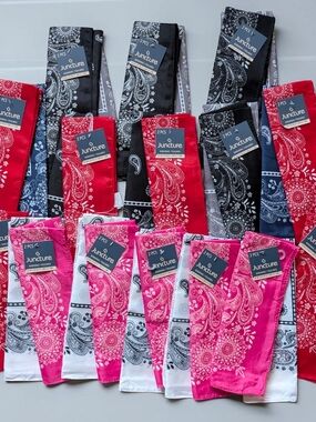 Juncture Men's Bandana Pack - Red, Pink, Black, White, Grey